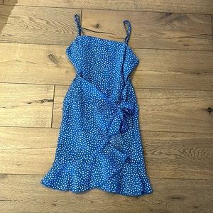 Blue dress with white teardrops. Size S, brand Hello Molly